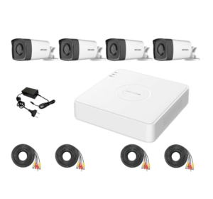 Kit de supraveghere Hikvision Turbo HD 1080P cu 4 camere cu IR 40 m, vizualizare pe internet