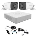 Kit Sistem Camere Supraveghere Hikvision Turbo HD 1080P cu 2 camere Hikvision IR 40 m, vizualizare pe internet
