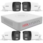 Kit Sistem Camere supraveghere Hikvision Turbo HD 1080P cu 4 camere COLOR NOAPTEA vizualizare pe internet